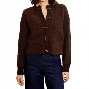 NEW DH NEW YORK antonia boucle cardigan in chocolate